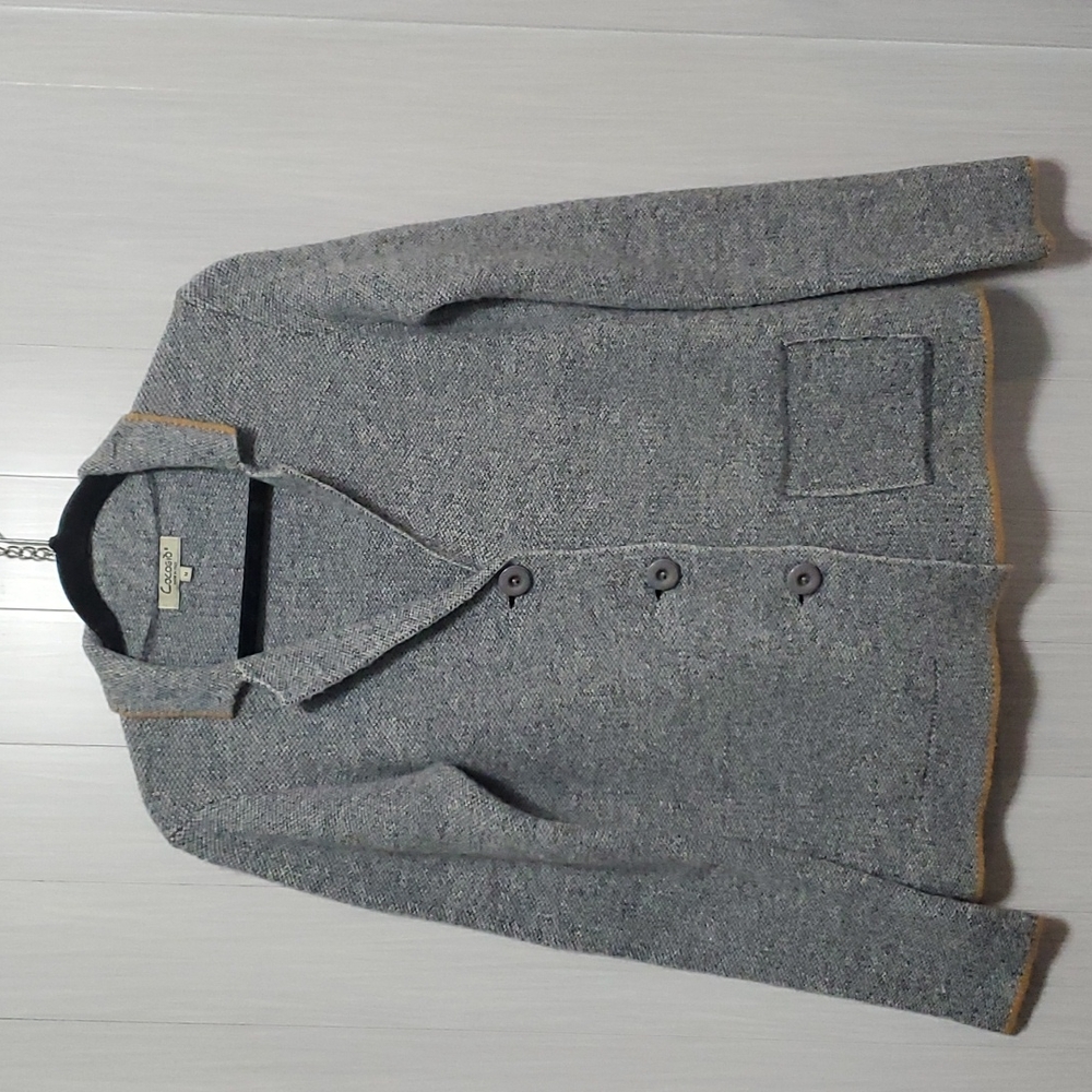 Cocogio made in Italy sweater cardigan wool blend gray. M mid heavy